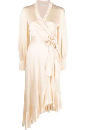 ZIMMERMANN Vestido midi de seda manga larga