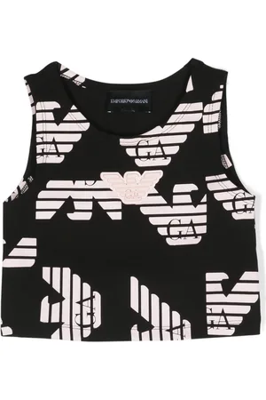 Emporio Armani Top con cuello redondo y logo estampado