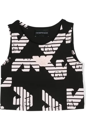 Emporio Armani Top con cuello redondo y logo estampado