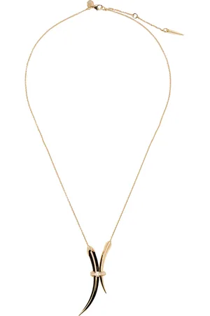 SHAUN LEANE Collar Sabre Deco bañado en oro vermeil con diamante
