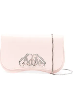 Alexander McQueen Bolsa crossbody con placa del logo
