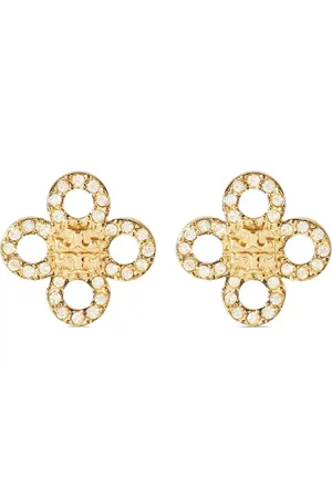 Tory Burch Aretes de trébol Kira pequeños