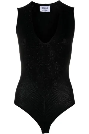 Wolford Body de canalé con cuello en V