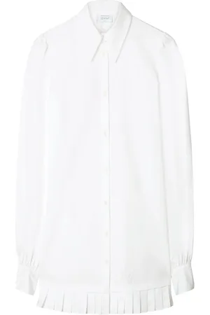 OFF-WHITE Vestido camisero de popelina con pliegues