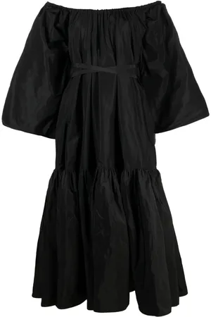 Patou Vestido midi fruncido con hombros descubiertos