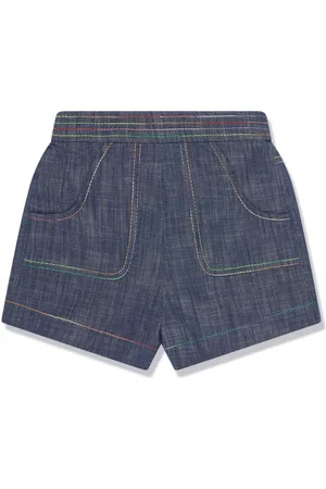 ZIMMERMANN Shorts de mezclilla con costuras decorativas