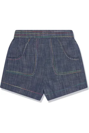ZIMMERMANN Shorts de mezclilla con costuras decorativas