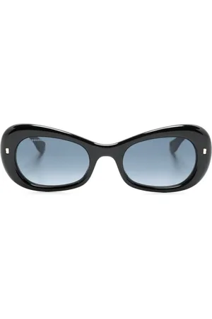 Dsquared2 Lentes de sol con armazón ovalada y placa del logo