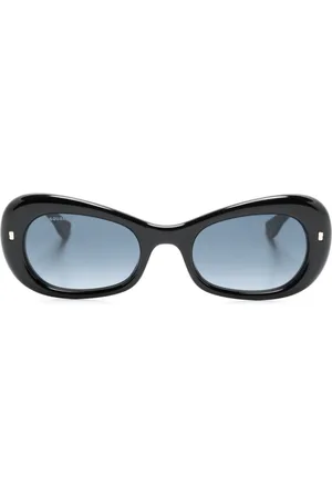 Dsquared2 Lentes de sol con armazón ovalada y placa del logo
