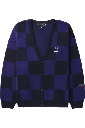 Fred Perry Cárdigan con motivo de cuadros de x Raf Simons