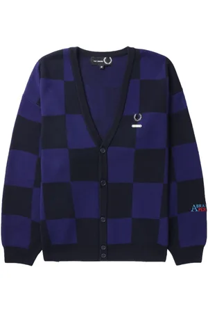 Fred Perry Cárdigan con motivo de cuadros de x Raf Simons