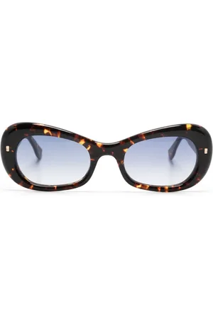 Dsquared2 Lentes de sol con armazón oval estilo carey