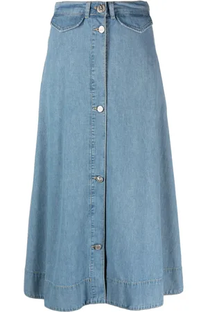Moschino Falda de mezclilla acampanada con botones