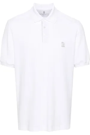 Brunello Cucinelli Playera tipo polo con logo bordado