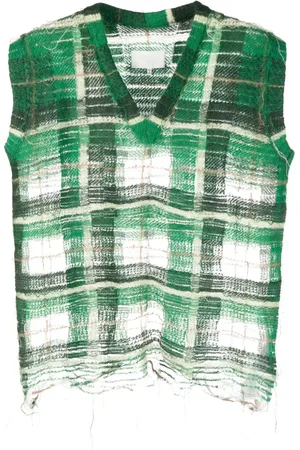 Maison Margiela Camiseta con estampado de cuadros envejecidos