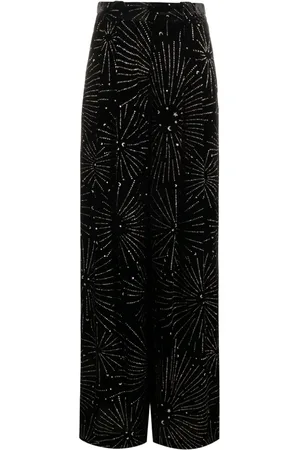 Blazé Milano Pantalones palazzo con efecto de terciopelo
