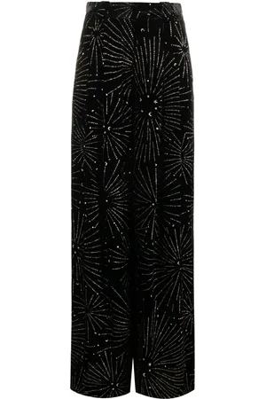 Blazé Milano Pantalones palazzo con efecto de terciopelo