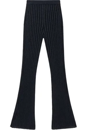 Stella McCartney Pantalones tejidos de canalé rectos