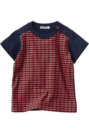 Familiar Playera con motivo de cuadros gingham