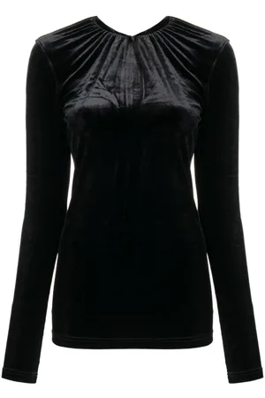 Totême Top de terciopelo con cuello fruncido