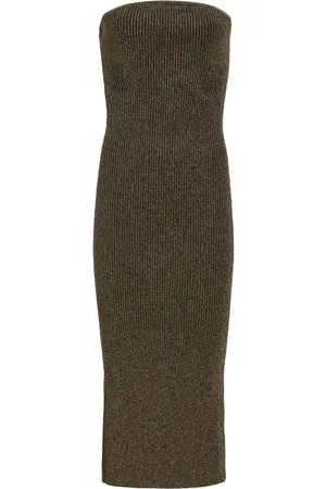 Khaite Vestido midi tejido de canalé The Rumer
