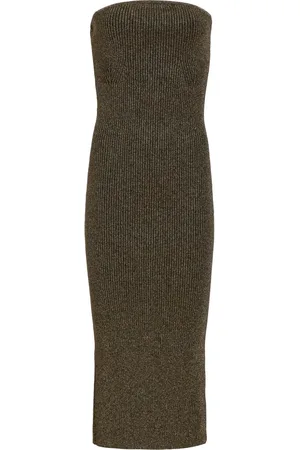 Khaite Vestido midi tejido de canalé The Rumer