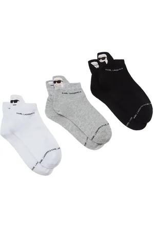 Karl Lagerfeld Set de tres pares de calcetines tejidos en intarsia Ikon