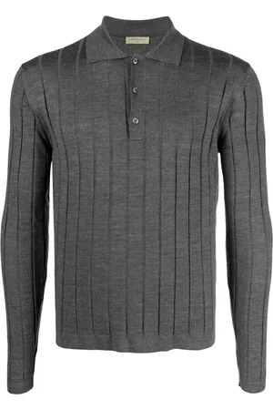 corneliani Playera tipo polo tejida de canalé