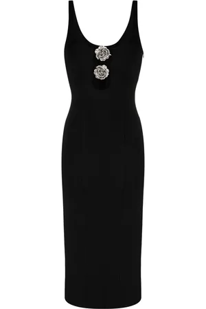 BLUMARINE Vestido midi con apliques florales