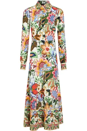 Etro Vestido camisero largo con estampado floral