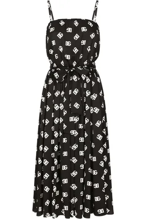 Dolce & Gabbana Vestido plisado con estampado DG