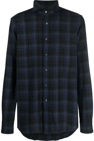 Xacus Camisa manga larga con cuadros estampados