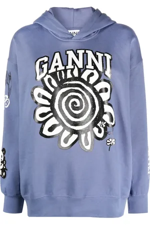 Ganni Hoodie con logo estampado