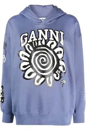 Ganni Hoodie con logo estampado