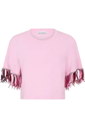 Paco rabanne Playera corta con detalles colgantes en las mangas