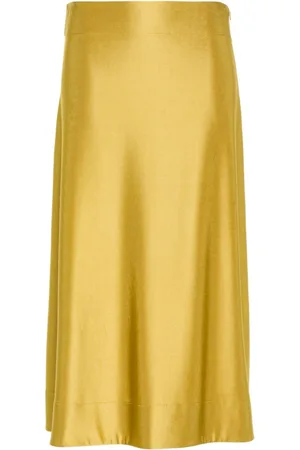 Jil Sander Falda midi con diseño satinado