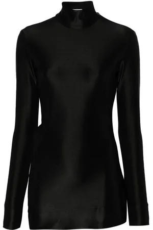 Jil Sander Blusa satinada manga larga con cuello falso