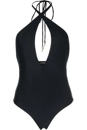Roberto Cavalli Traje de baño con cuello halter y aberturas