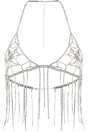 LOULOU Top con detalles de cristal de x Lit Appeal