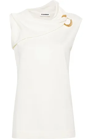 Jil Sander Top sin mangas con cuello redondo