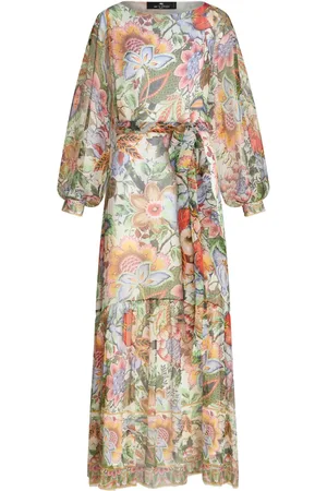 Etro Vestido de seda con estampado floral