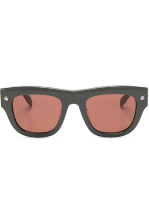Alexander McQueen Lentes del sol con armazón cuadrada y logo grabado