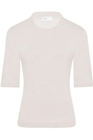 ROSETTA GETTY Top tejido de canalé con cuello redondo