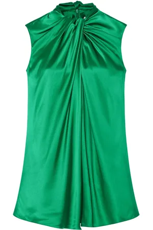 ROSETTA GETTY Blusa de seda con cuello retorcido
