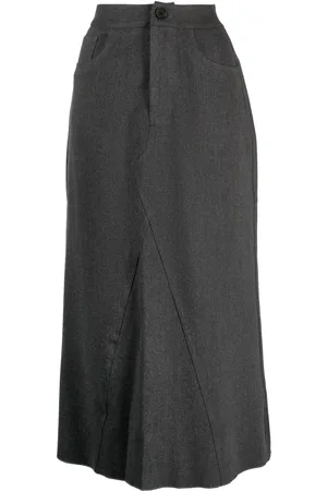 B+AB Falda midi con cintura alta y paneles