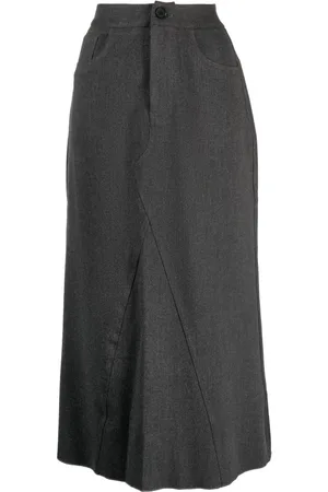 B+AB Falda midi con cintura alta y paneles
