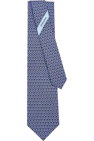 Salvatore Ferragamo Corbata de seda con estampado Gancini