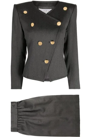 Saint Laurent Traje de falda con doble botonadura