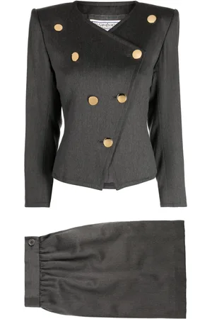 Saint Laurent Traje de falda con doble botonadura