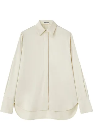 Jil Sander Camisa satinada con cuello de pico